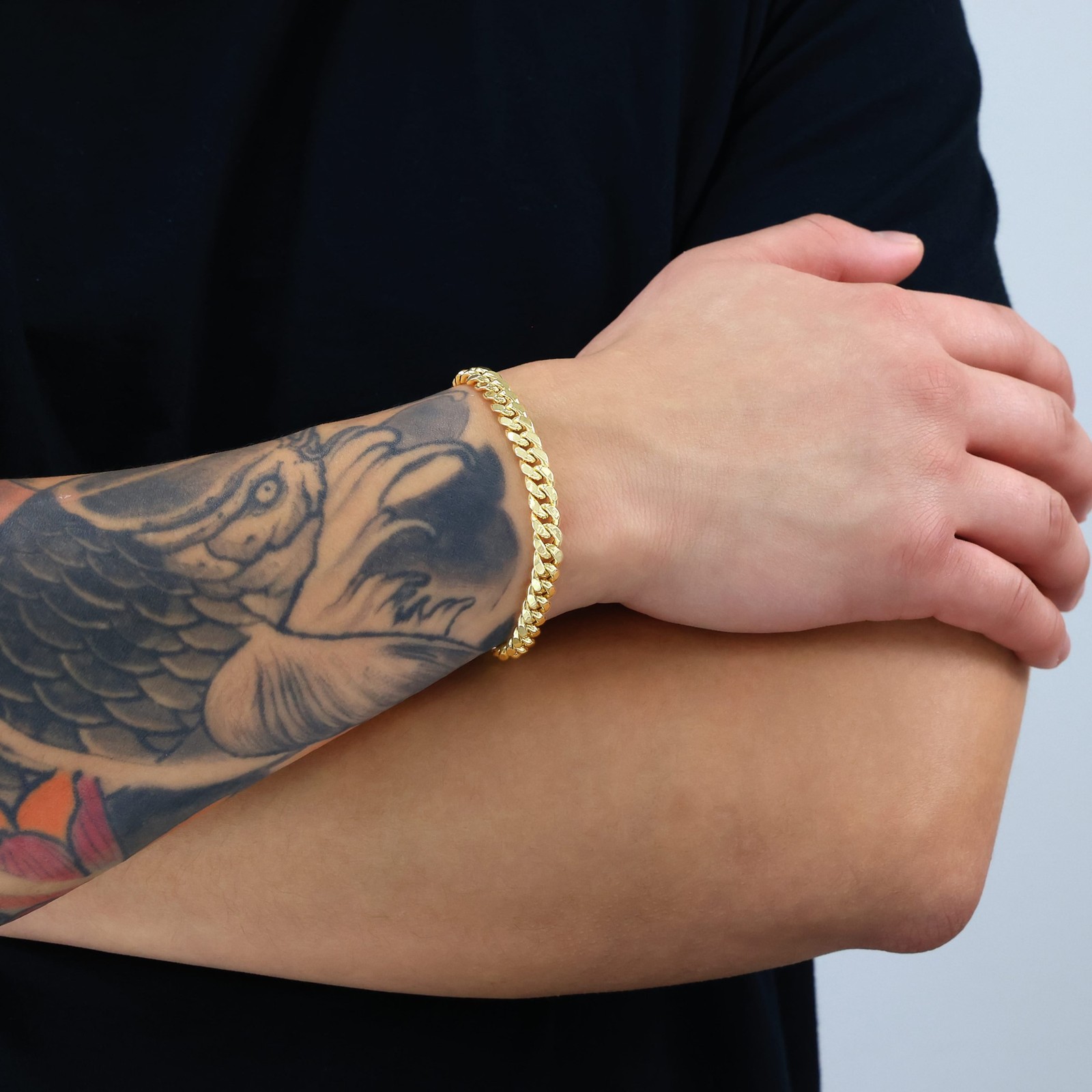 14K Yellow Gold 6.5mm Miami Cuban Link Chain Bracelet Mens Womens 7" 8" 9"