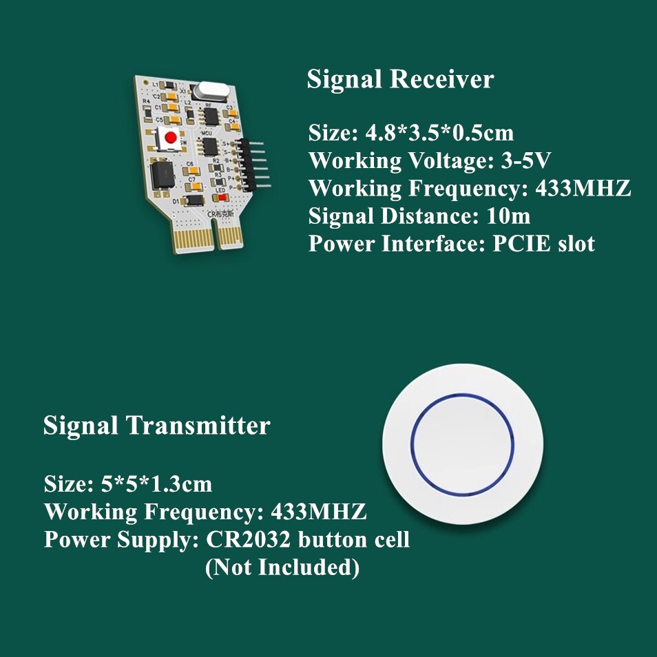 Desktop PC Wireless Power Switch Button External Computer Remote Control Start