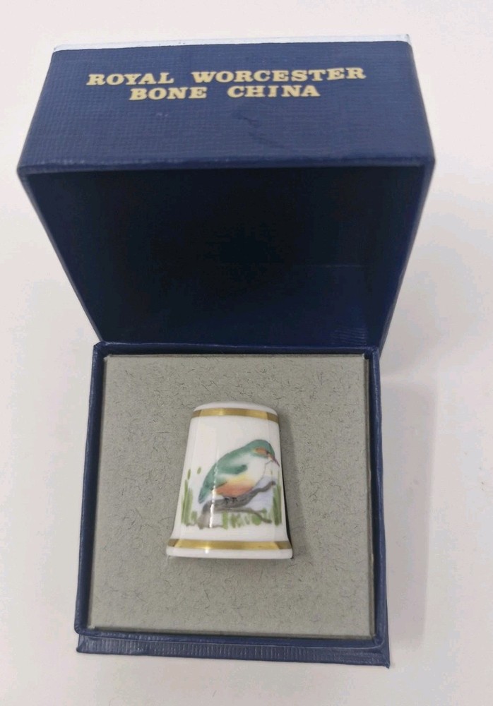 Royal Worcester Kingfisher Thimble Hand Painted