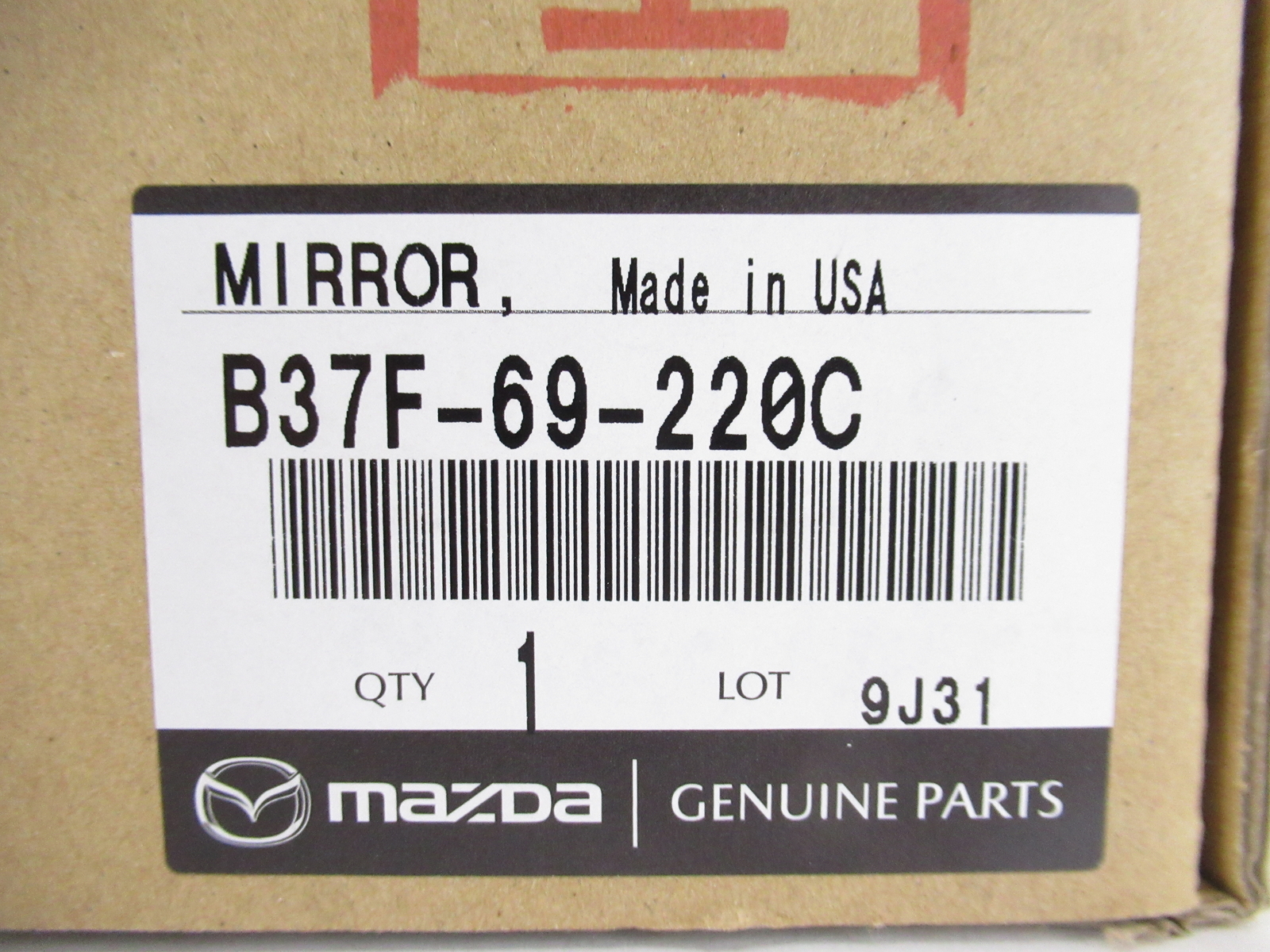 Genuine OEM Mazda B37F-69-220C Inside Rear View Mirror