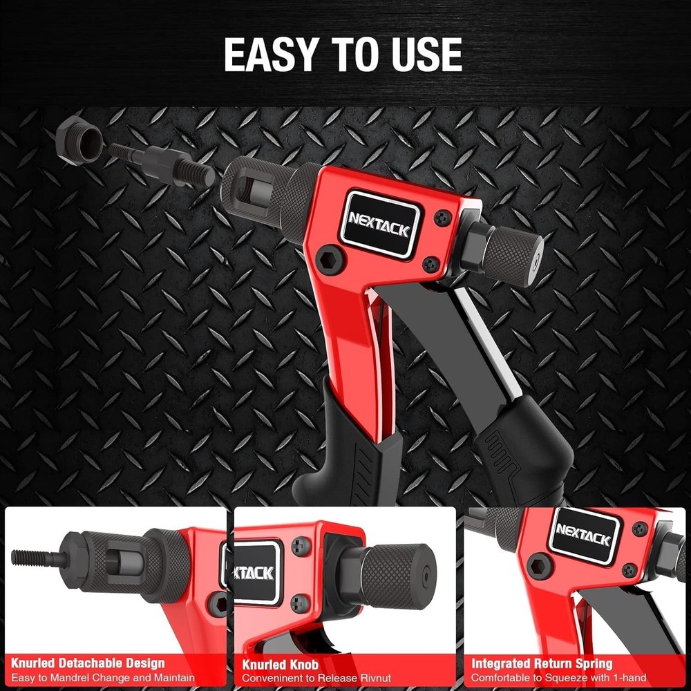 Nut Tool Kit with a Step Drill Bit & 80 Nutserts for Tight Space, 8" Rivnut...