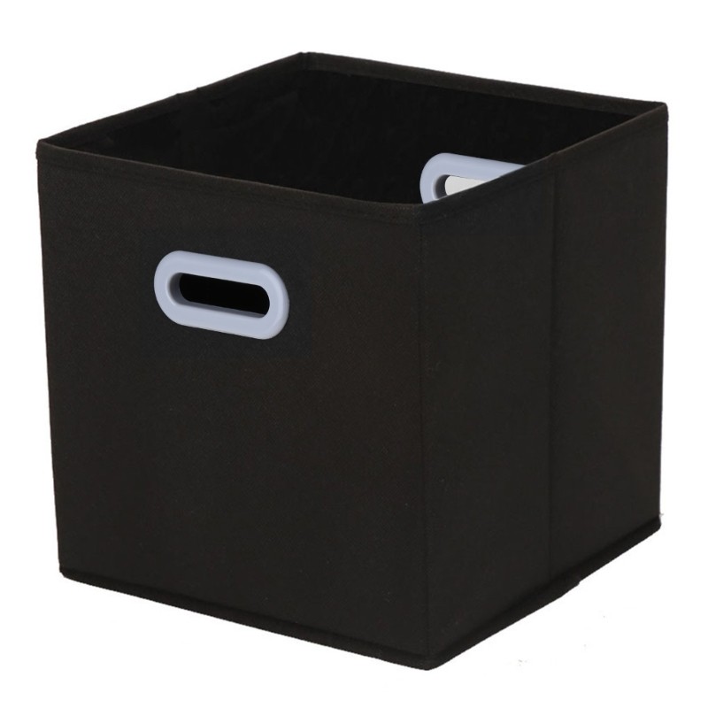 Cloth Cube Storage Boxes with Double Metal Handle Collapsible Folding Basket