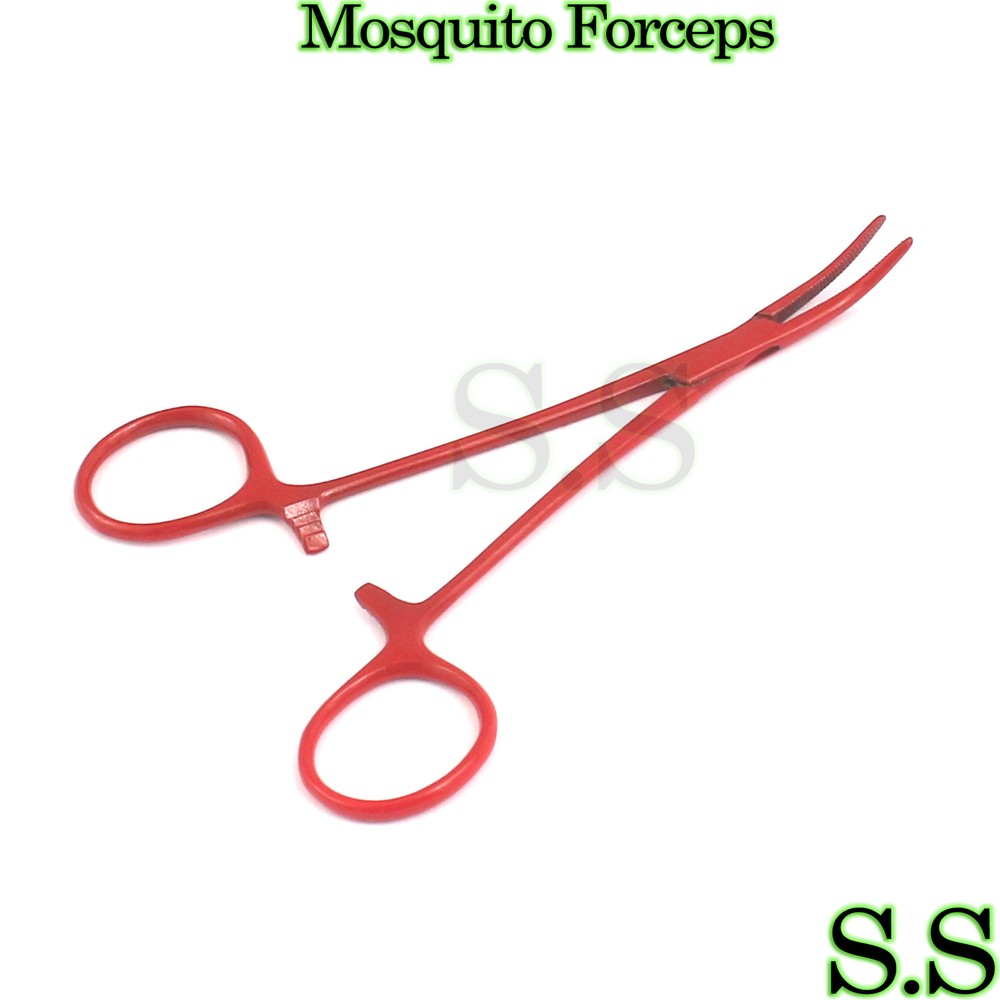 Mosquito Forceps Curved 5" Red Color Surgical Instruments