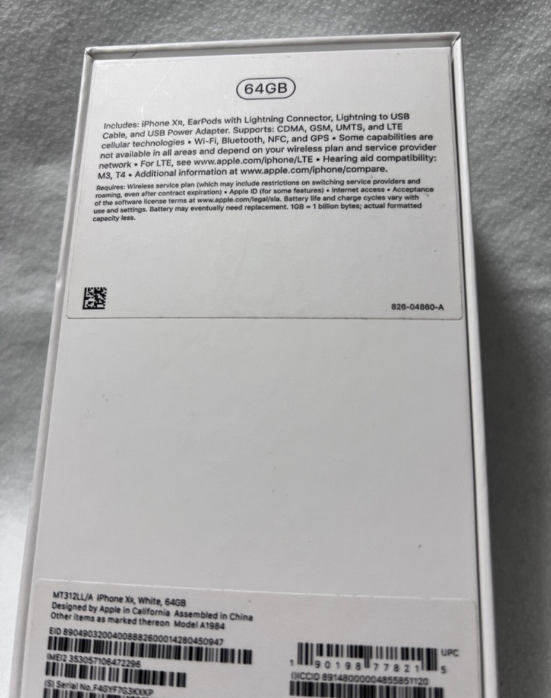 iPhone Box EMPTY 64GB All Paperwork Incl