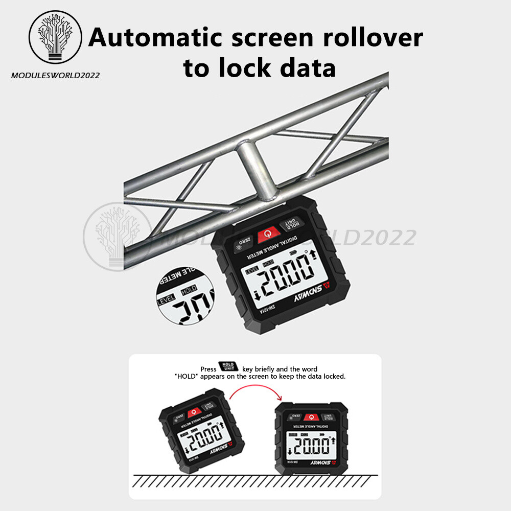 Digital Angle Gauge Protractor Inclinometer Rechargeable Level Box Gauge 4*90°
