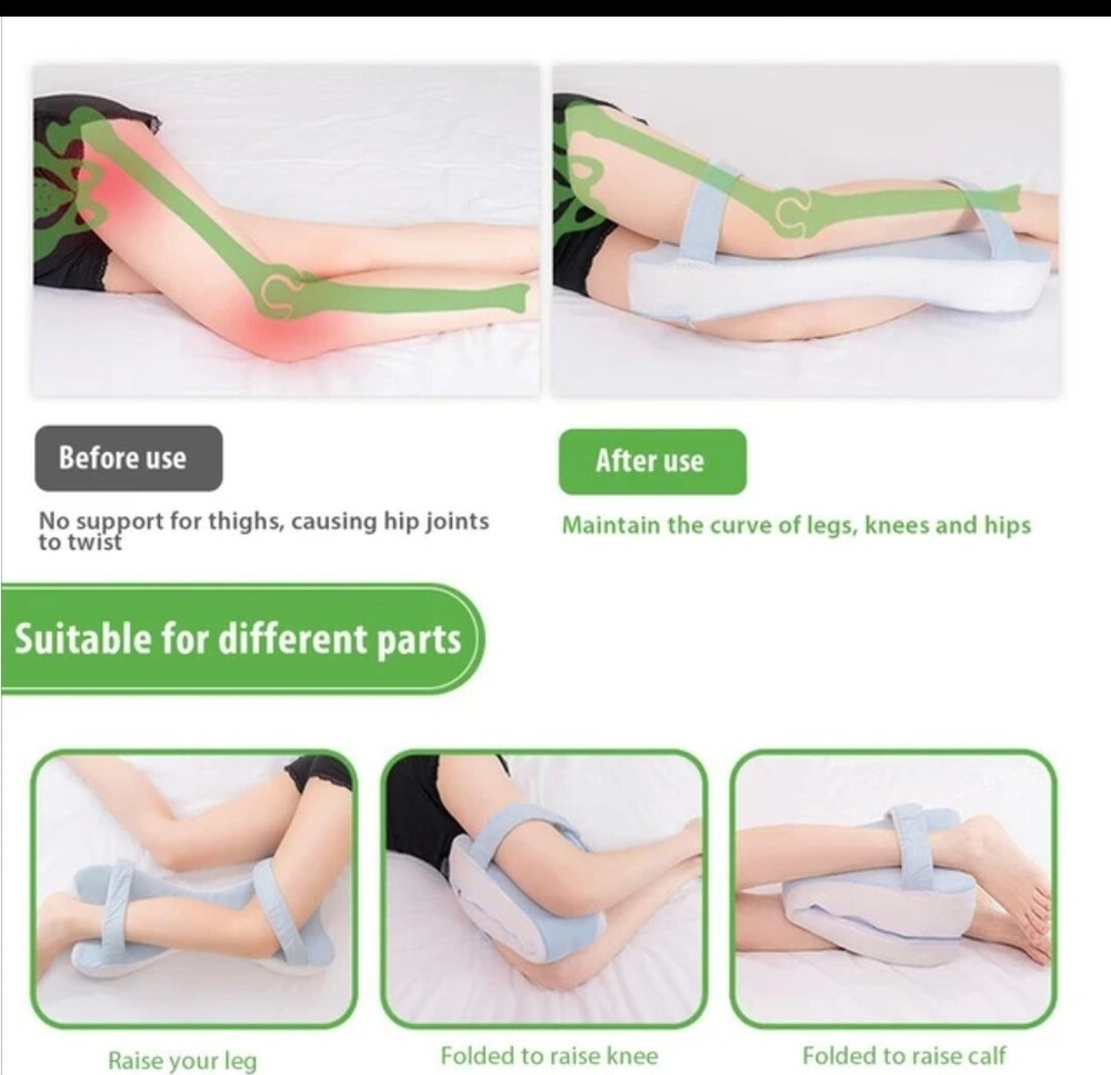 Memory foam Knee Pillows for Side Sleepers - Leg Pillow Foldable Sciatic * Grey*