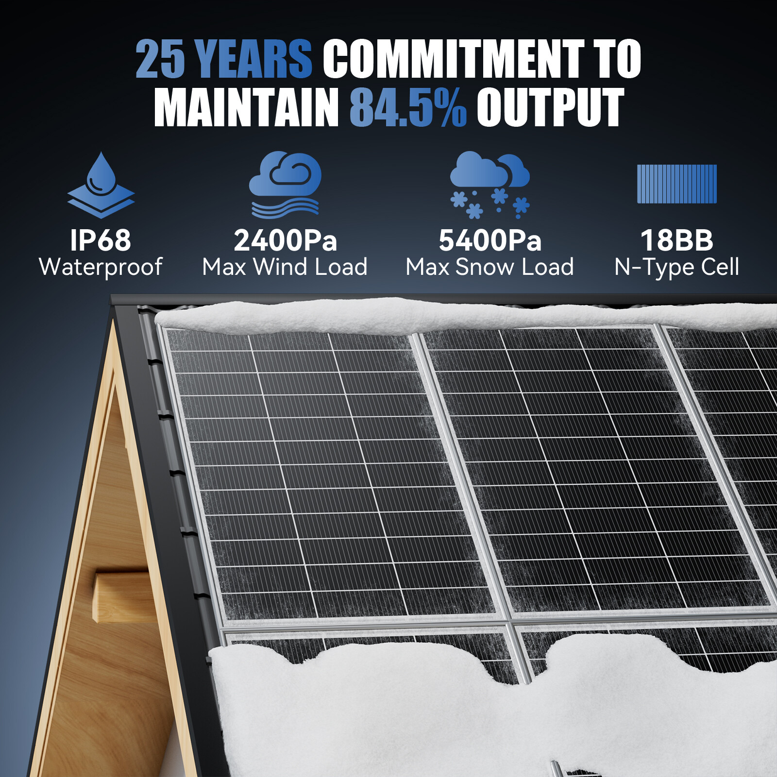 400W 12V Solar Panel 18BB N-type Battery Charge RV PV Home Off-Grid Battery Powe