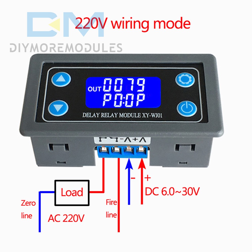 WJ01 Digital LCD Display Cycle Timing Circuit Switch 1CH Delay Relay Module