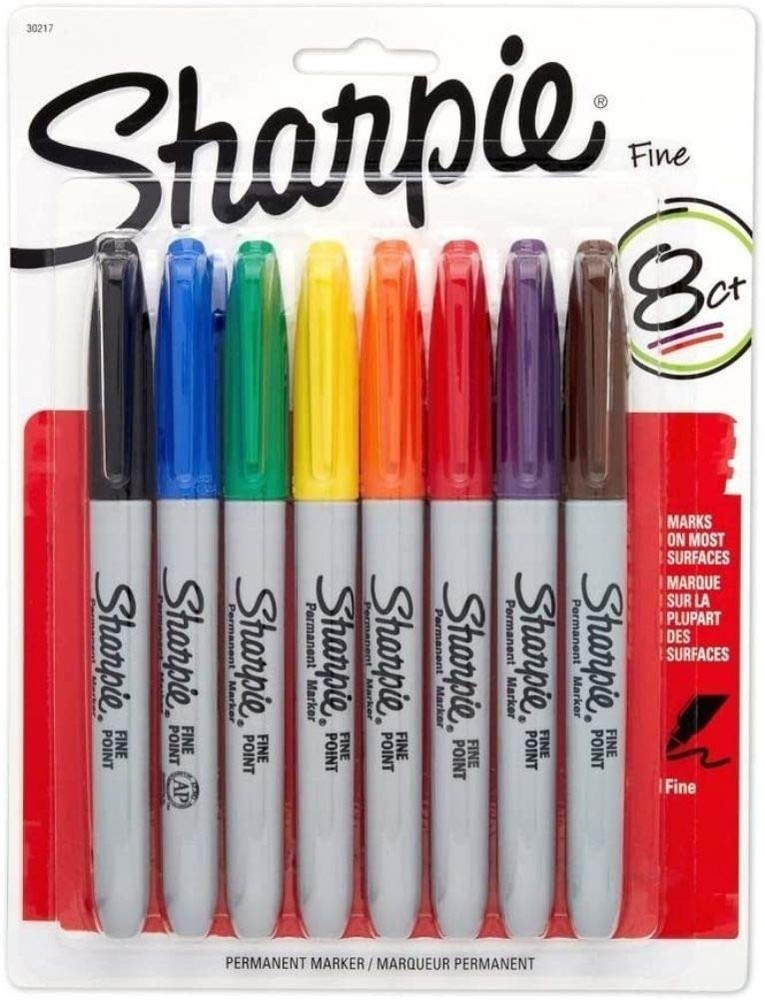 The Original Sharpie Fine Point Tip Permanent Marker 8 Count Pack Assorted Color