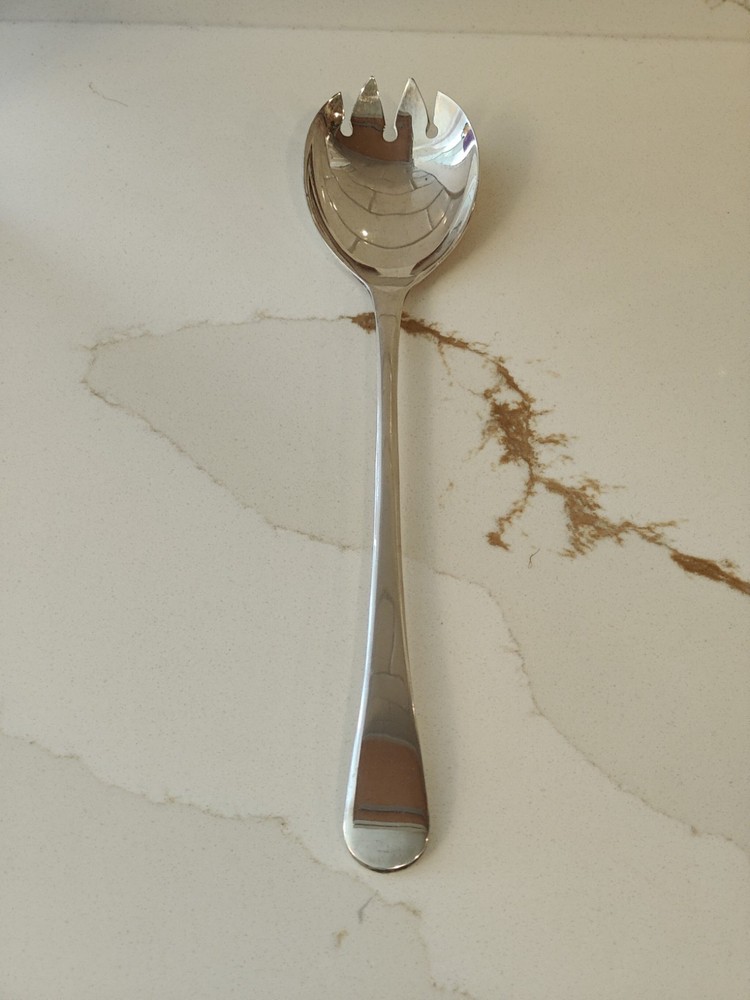 Vintage EPNS Sheffield Silverplate Serving Spoon Tines Large Salad Serveware