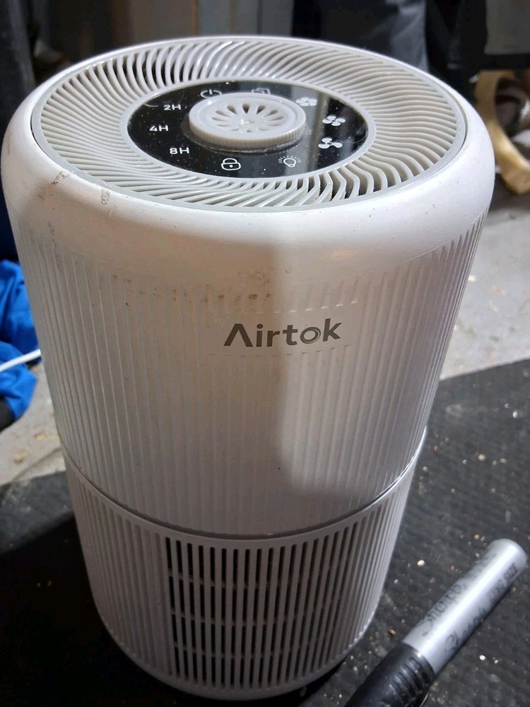 Airtok AP0601 Tabletop Air Purifier HEPA-Type Timer Fan Function White