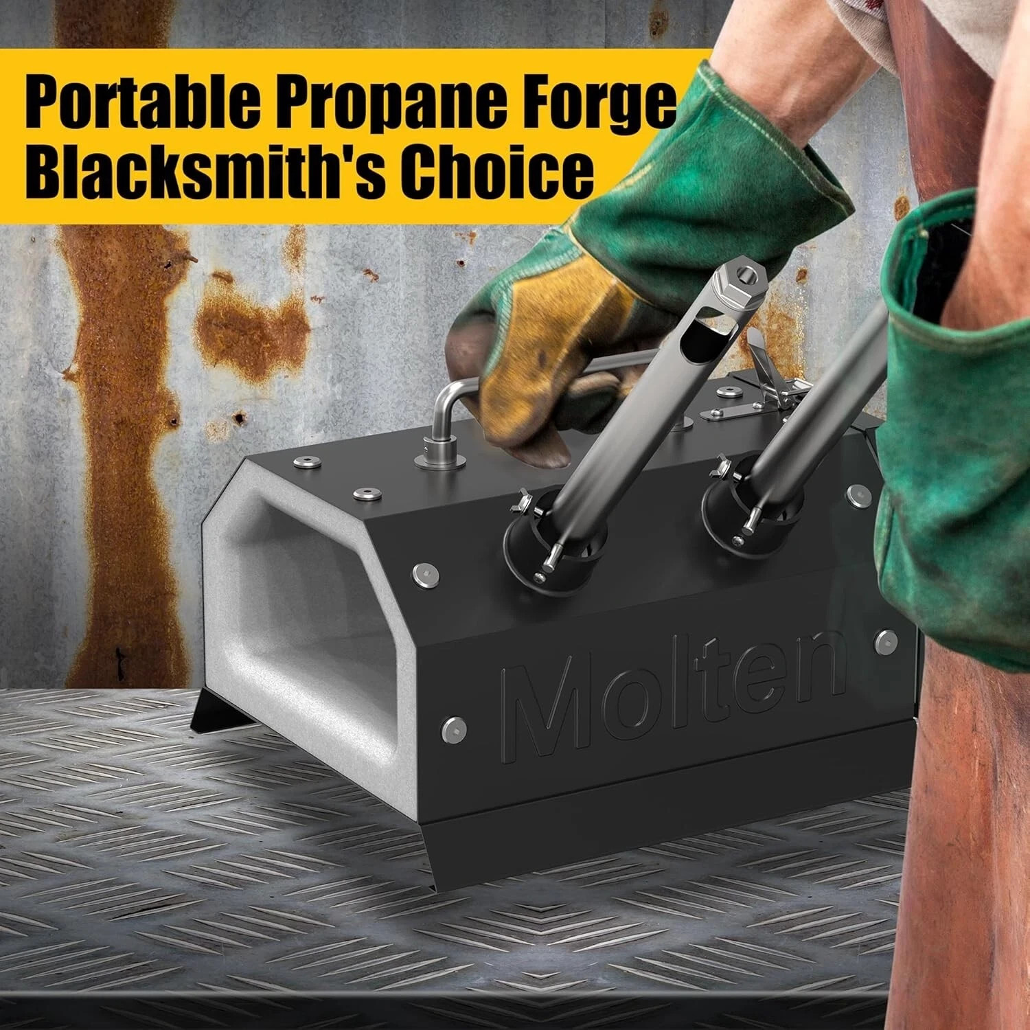 Blacksmith Forge Double Burner Propane Gas Forge for Knife Making Efficient Heat