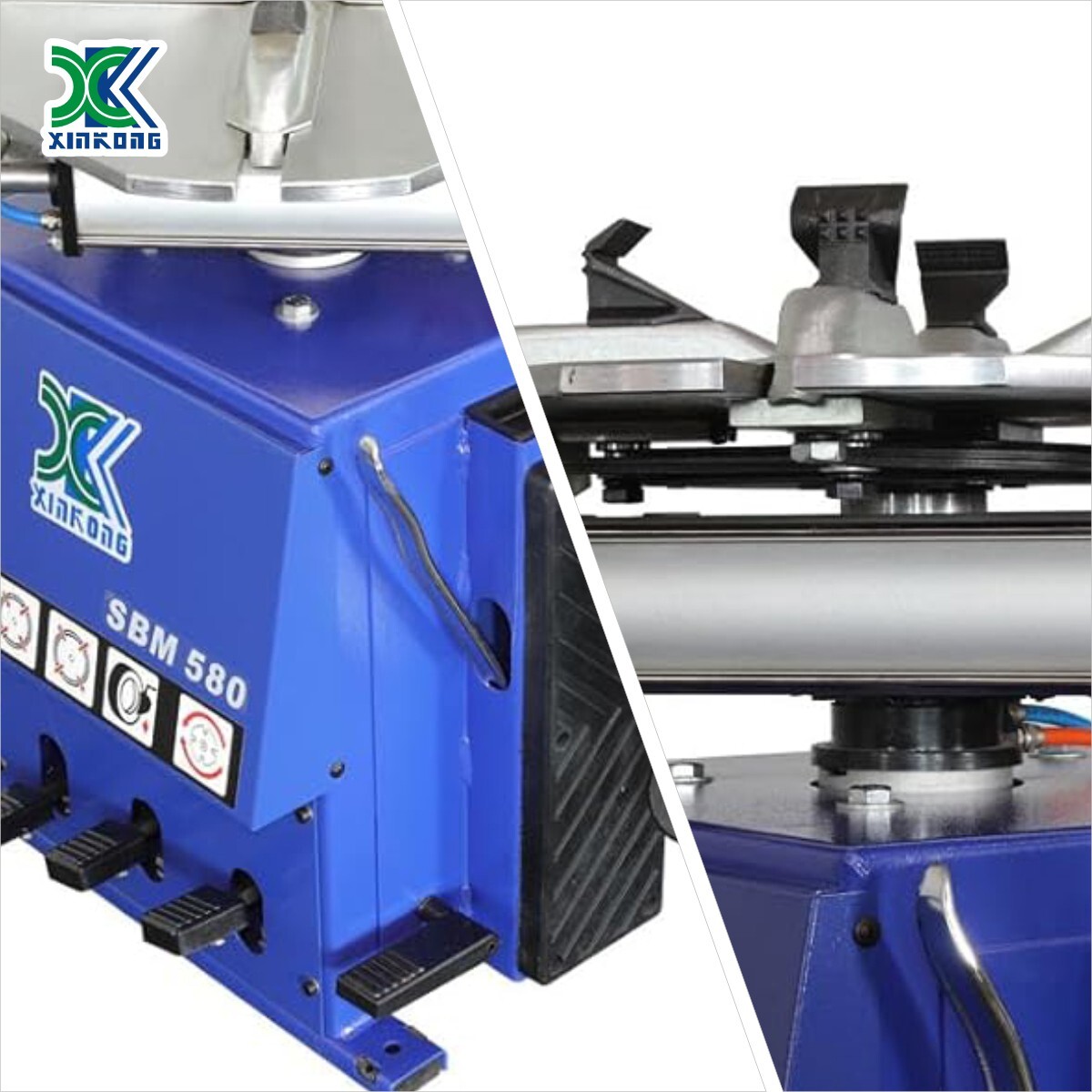 XK 580 690 Tire Changer Wheel Balancer Machine Combo Tire with Hood Cover 2.0 HP