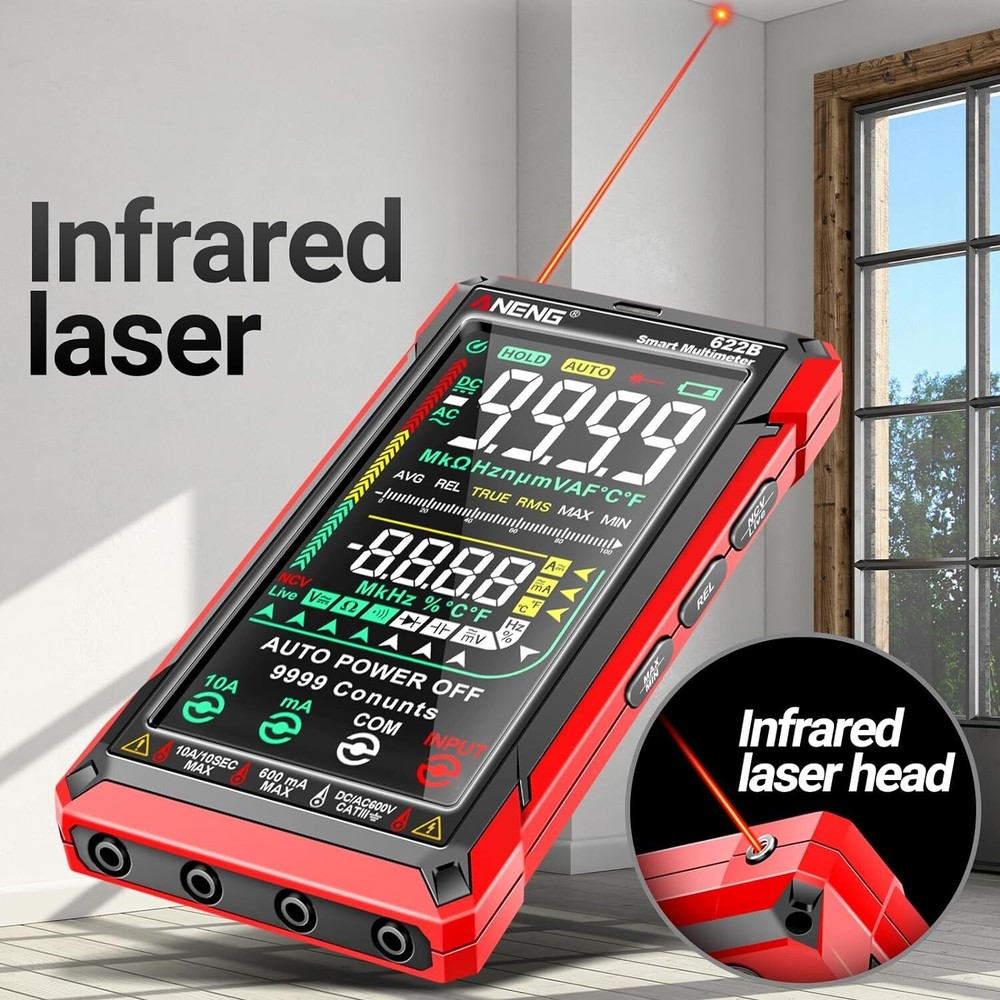 Digital Multimeter Tester TRMS 9999Counts Smart Auto-Ranging Rechargeable Ant...