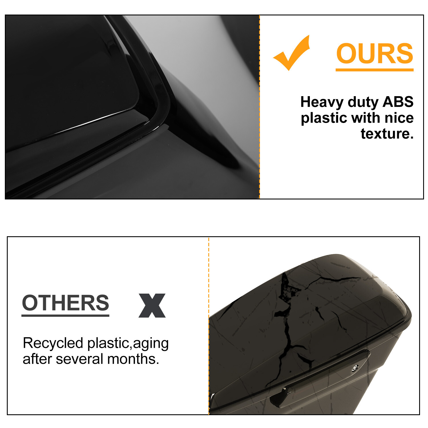 5" Stretched Extended Hard Saddle bags For Harley Road King Street Glide 2014-24