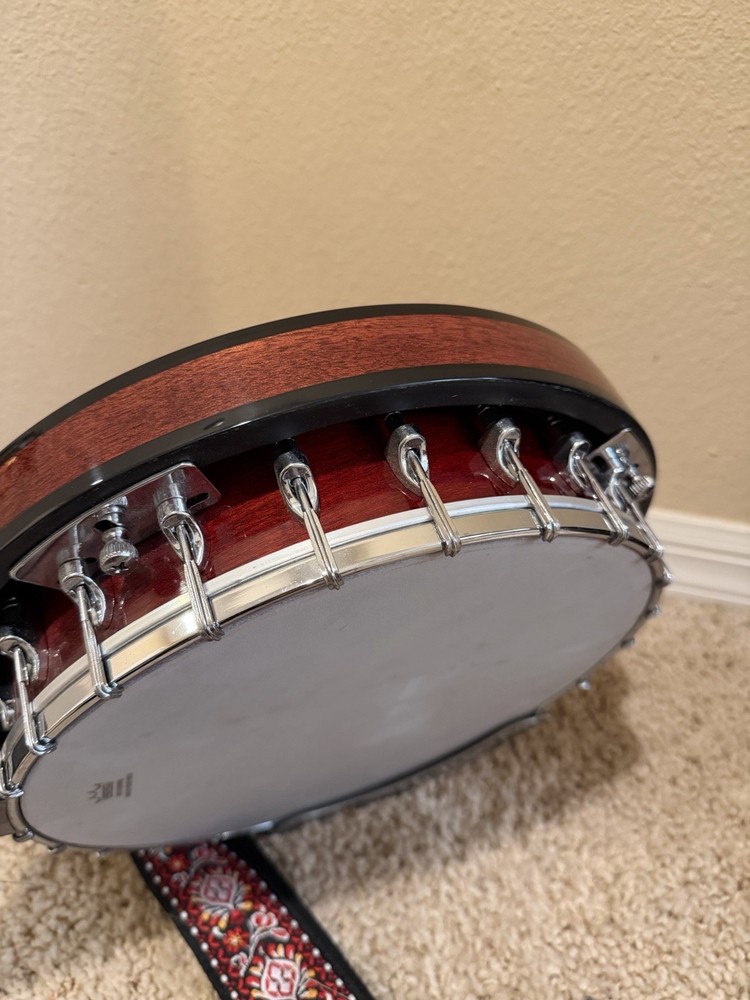 Mitchell MBJ200 Mahogany 5 String Banjo + Crossrock Bag + Strings Bundle READ