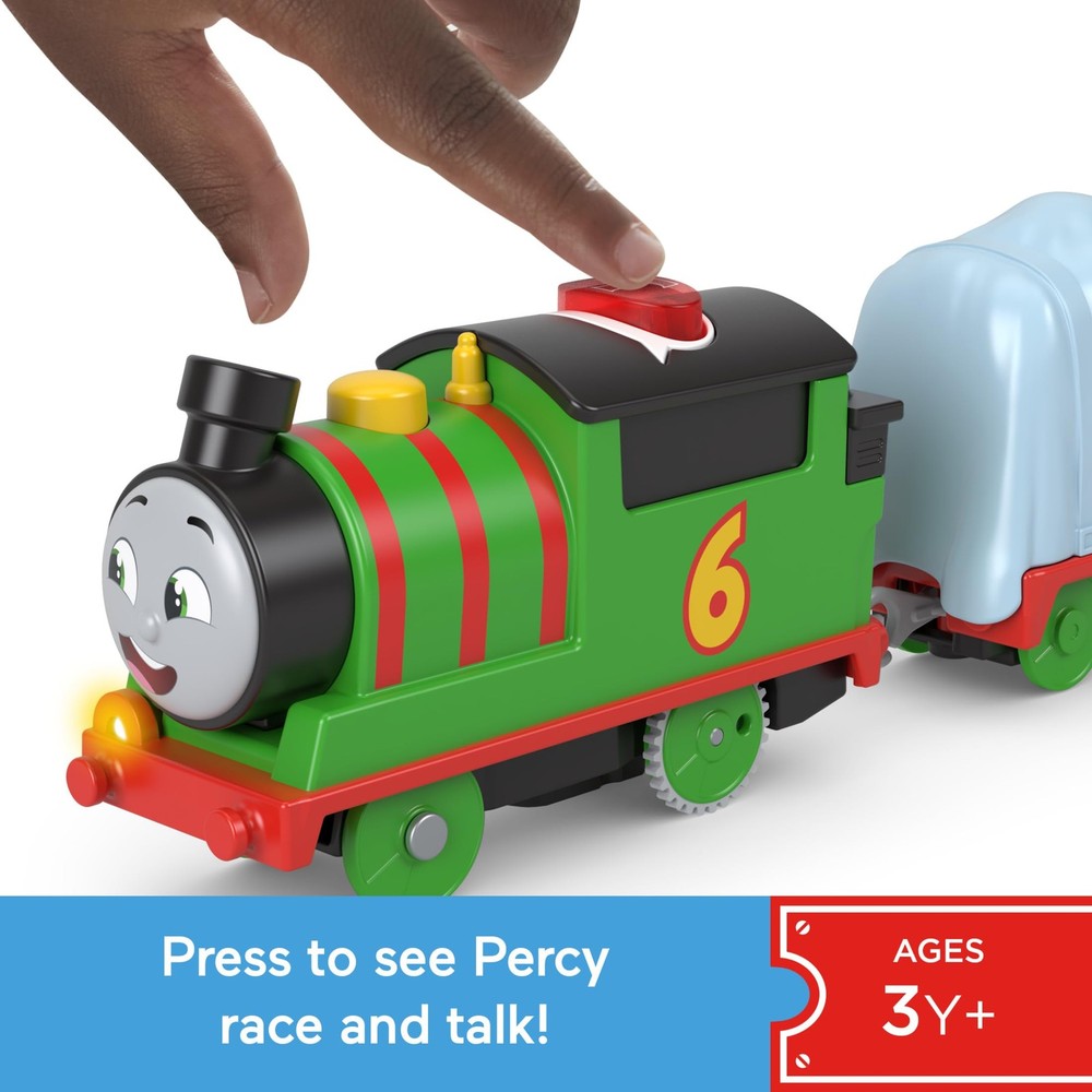 ​Motorized Toy Train Talking Percy Battery-Powered Engine with Sounds & Phras...