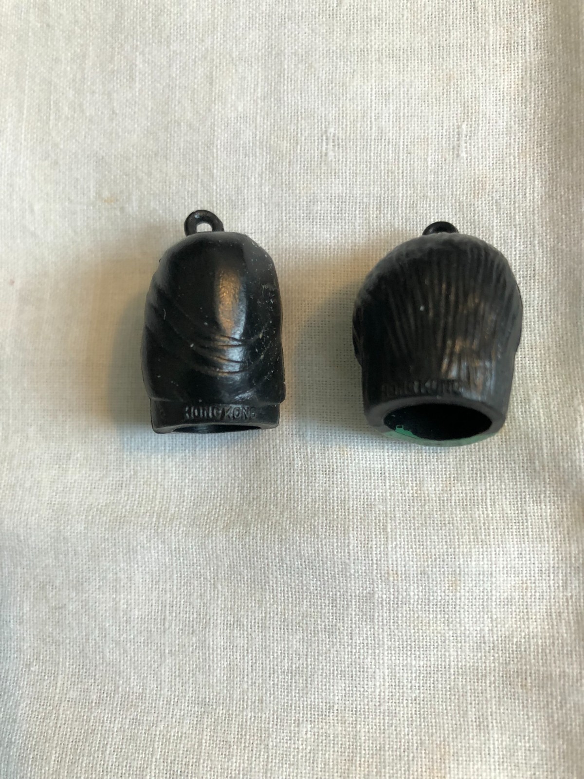 VINTAGE MONSTER & PIRATE HEAD GUMBALL CHARM / PENCIL TOPPER HONG KONG 1960'S