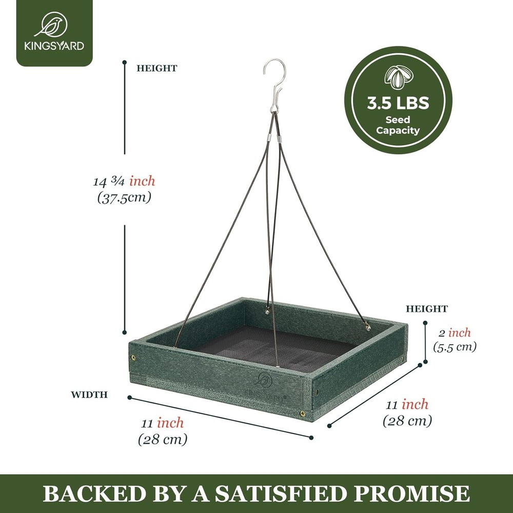 Composite Platform Bird Feeder, 3.5 lbs Large Capacity,