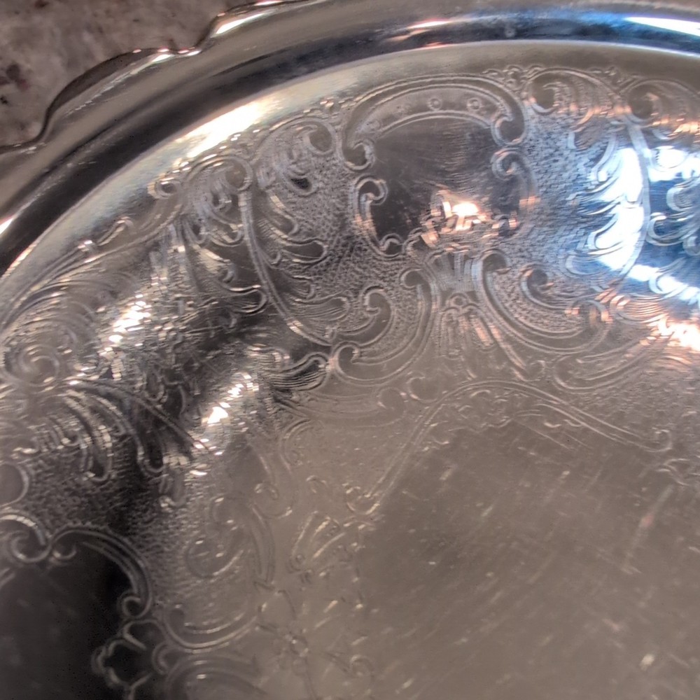 Small Vintage Silver Dish On Pedestal-Decor