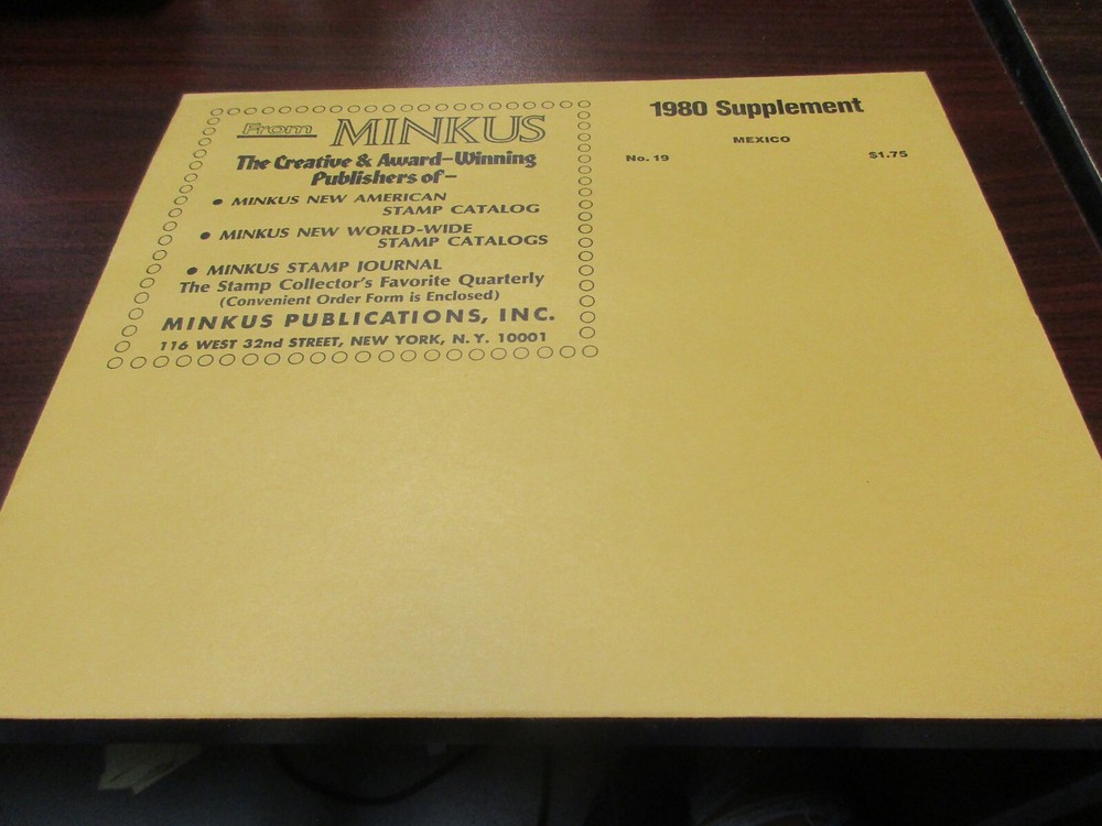 "MINKUS" 1980  SUPPLEMENT  MEXICO  #19     W/FREE SHIPPING!!!
