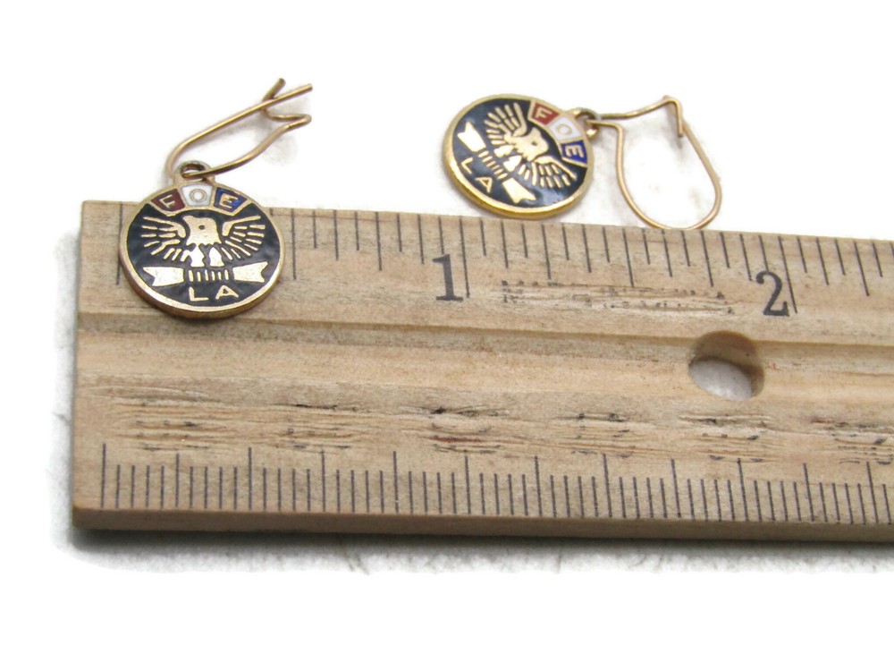 F.O.E. LA Eagle Earring Set Black & Gold Tone