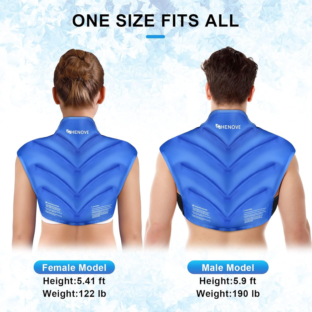 Chenove Ice Pack for Shoulders Upper Back with Strap, Neck and Shoulder Ice Pack