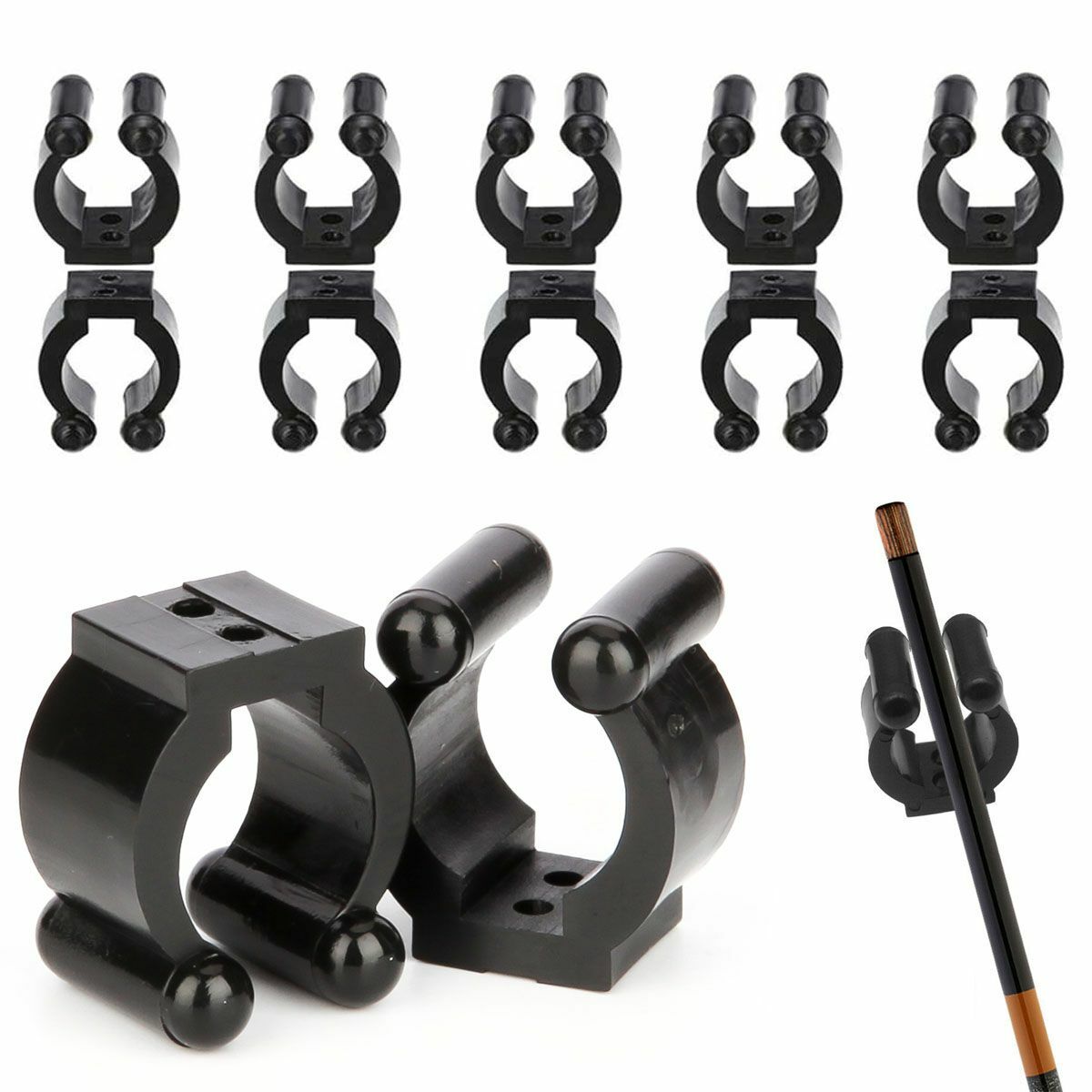 20-Pack Wall Mounted Fishing Rod Storage Clips Clamps Holder Rack Organizer