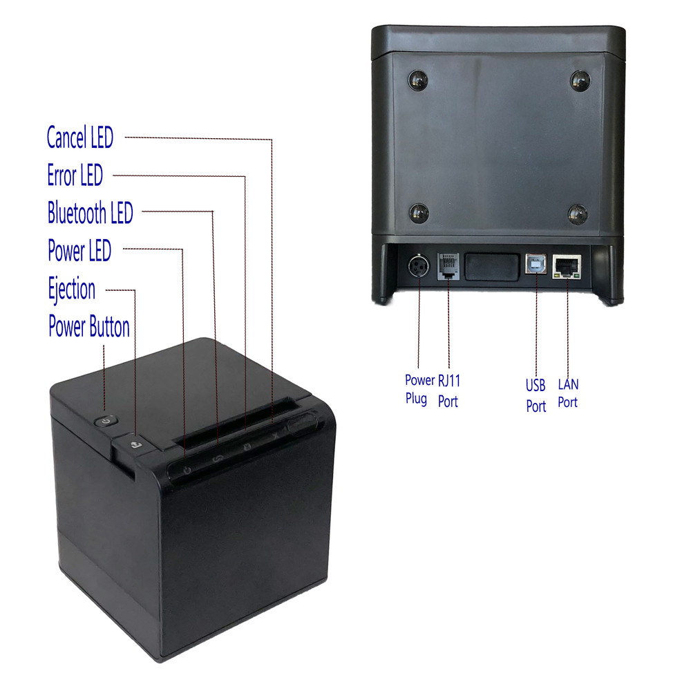 Bluetooth 80mm Thermal Receipt Printer for Skip The Dishes APP Wireless Portable