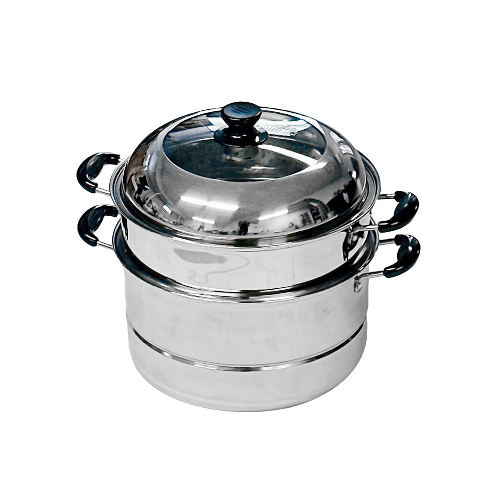 2-tier 11 inch Stainless Steel Stackable Steamer Pot, with Lid, Multipurpose Use