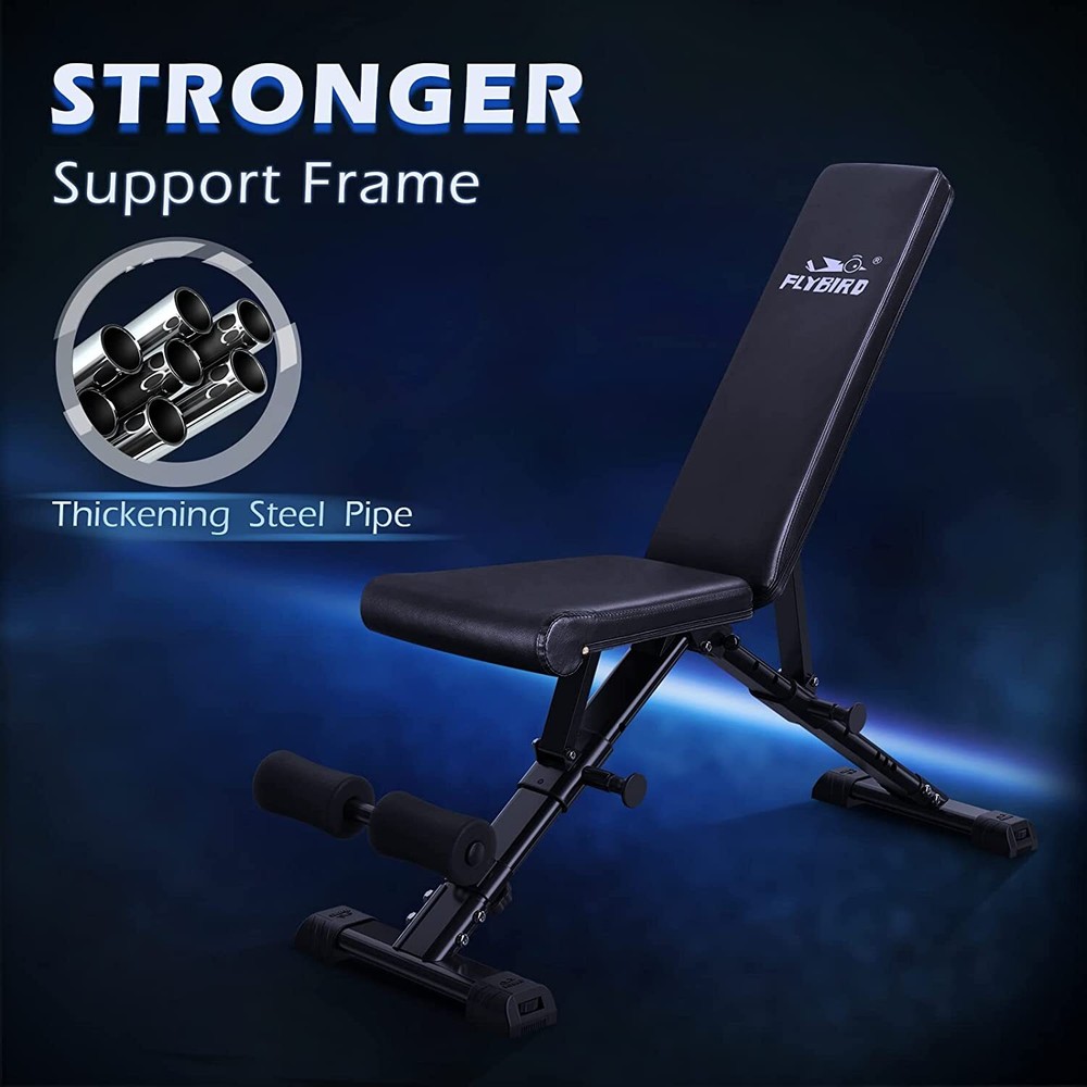Weight Bench, Adjustable Strength Training Bench for Full Body Workout with Fast