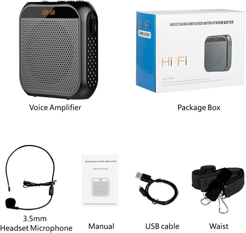 Voice Amplifier for Teachers Portable Microphone PA System with Speaker