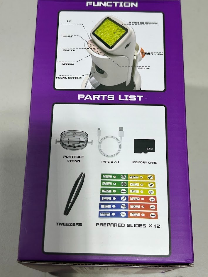 Koolpte Electron Microscope 2" HD Screen, Take Pictures & Videos Ages 8+