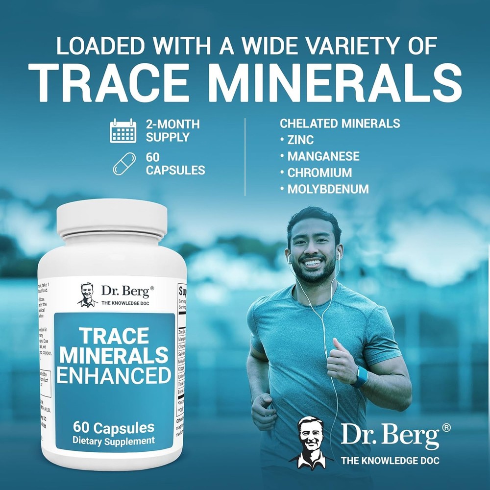 Dr. Berg Trace Minerals Enhanced Complex - 70+ Nutrients,Energy & Immune Support