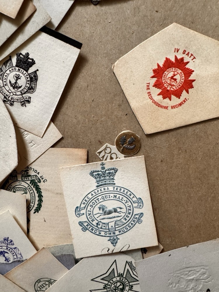 OLD EARLY ARTILLERY REGIMENTS PAPER CREST Stickers Lot
