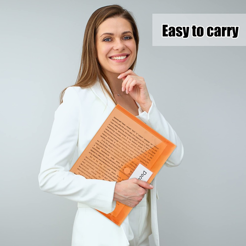 30 Pack 10 Color Plastic Envelopes Poly Envelopes, File Folders Clear Documen...