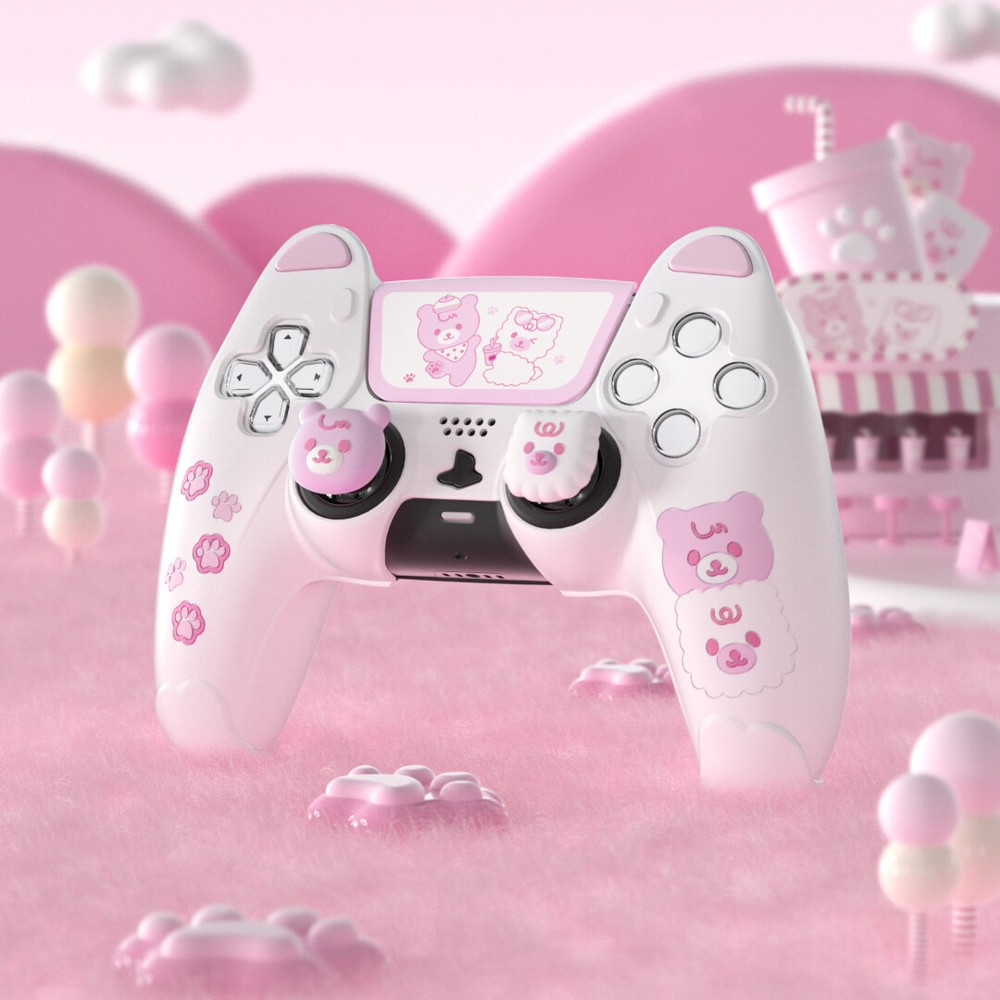 Cute Bear Controller Silicone Case for PS5 Wireless Controller with Thumb Grips