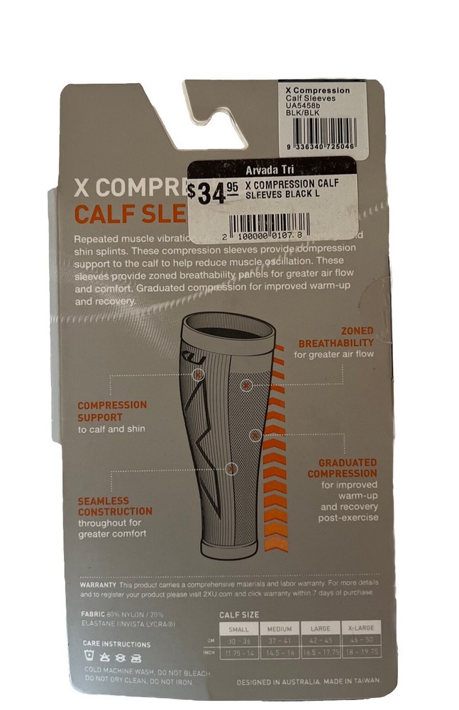 2XU Unisex X Compression Calf Sleeves