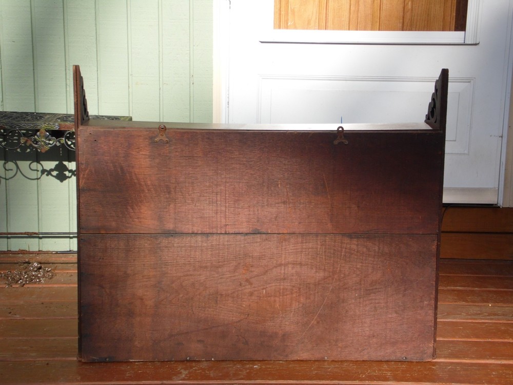 Antique Victorian Solid Walnut Shelf Bookcase Wall Shelf Hanging Fretwork Shelf