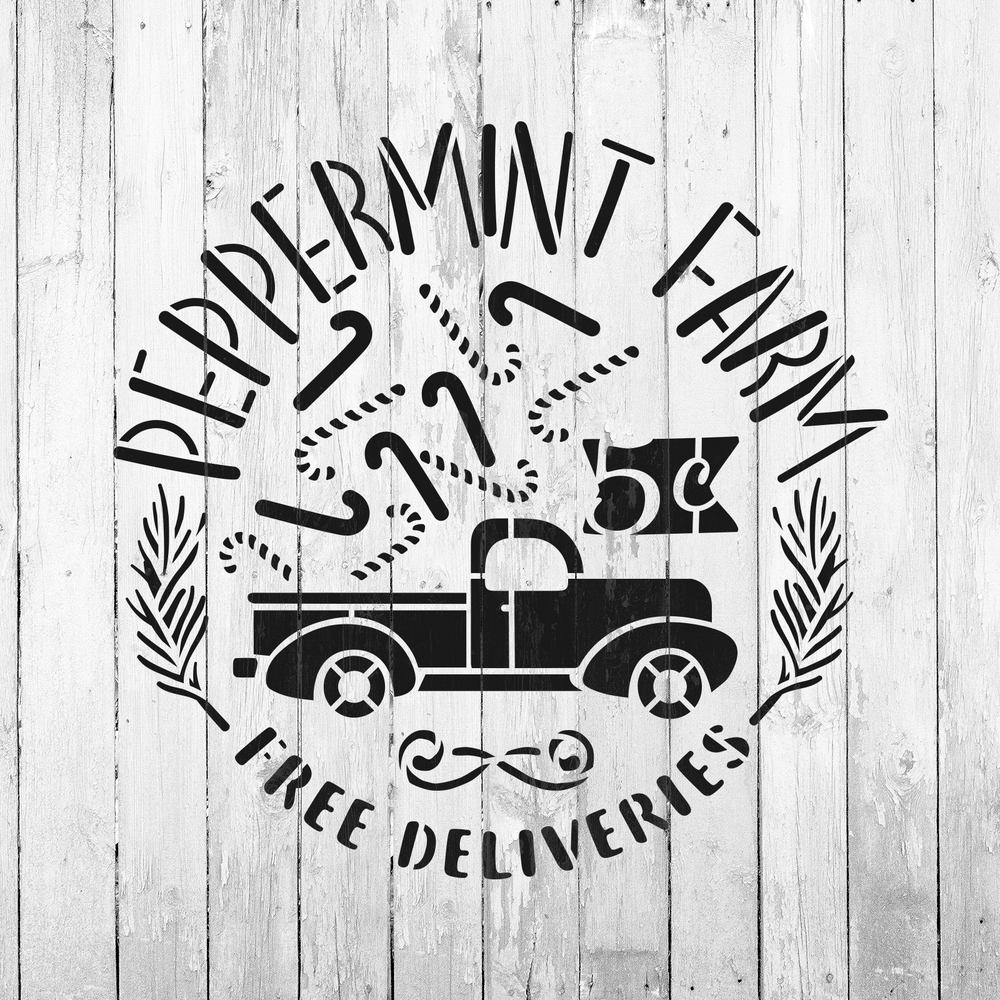Peppermint Farm Stencil - Reusable Stencils for DIY Crafts
