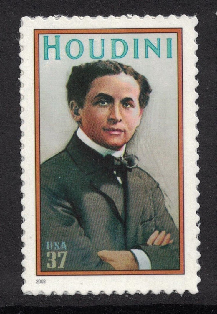 Scott 3651- Harry Houdini, Magician- MNH (S/A) 37c 2002- unused mint stamp