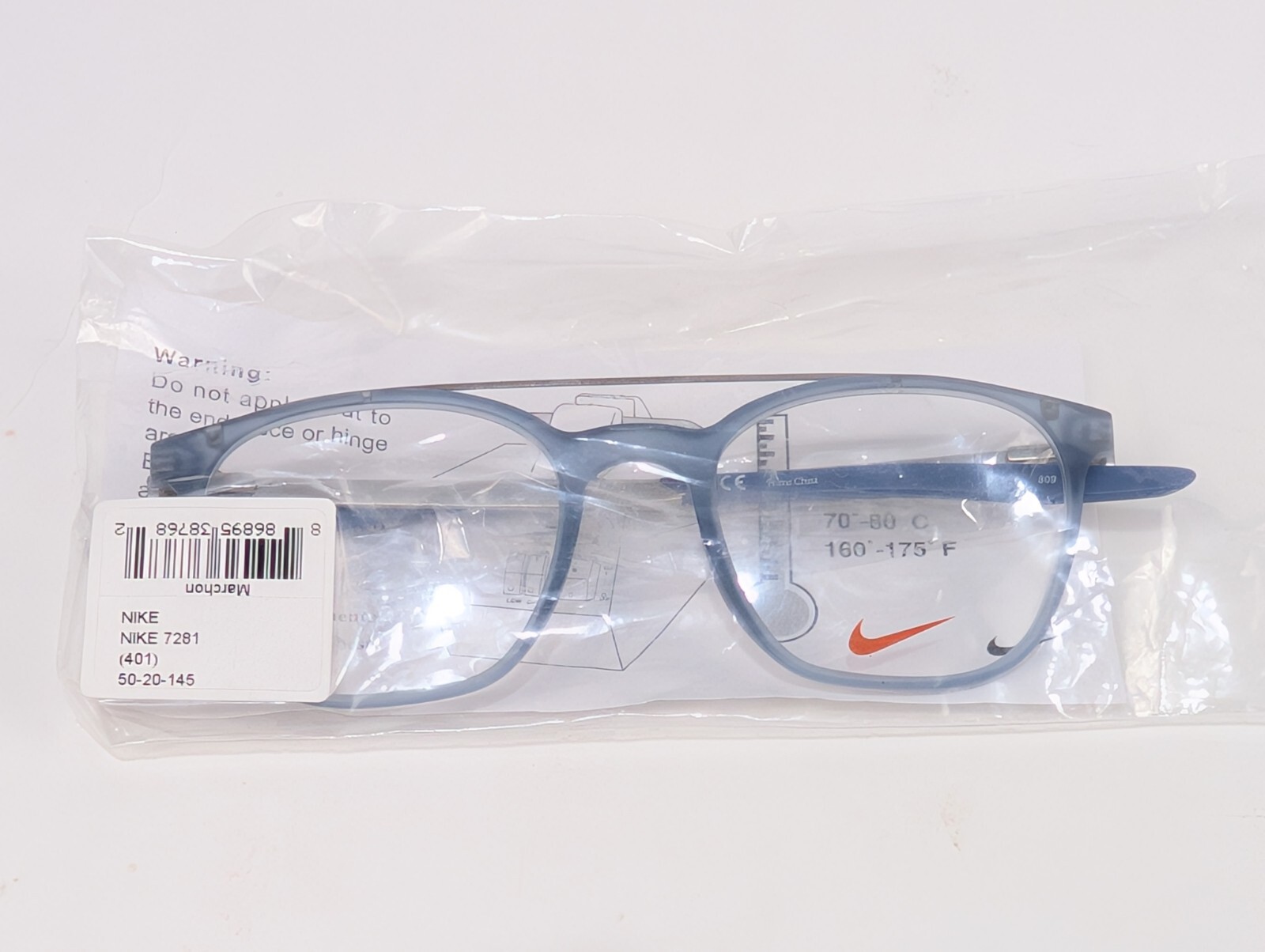 Nike Eyeglasses Frames 7281 401 Matte Ocean Fog 50-20-145 Aviator Full Frame