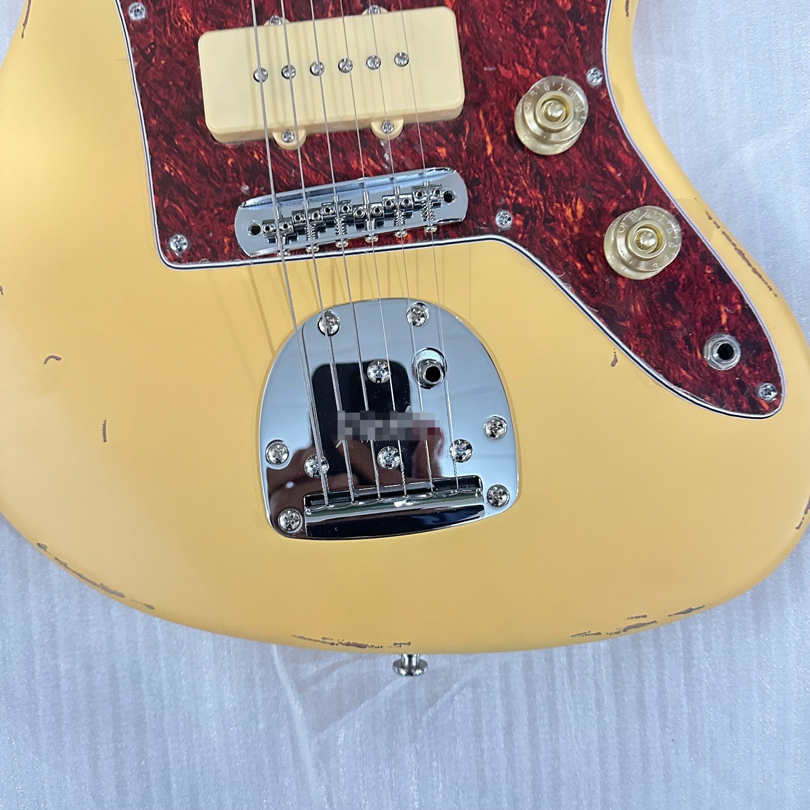 US Warehouse Yellow Relic JM electric guitar HH pickup Silver hardware 6 strings