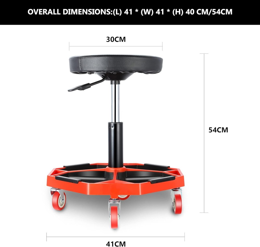 TOOLS-00253 Adjustable Height Pneumatic Garage Seat Rolling Mechanic Stool