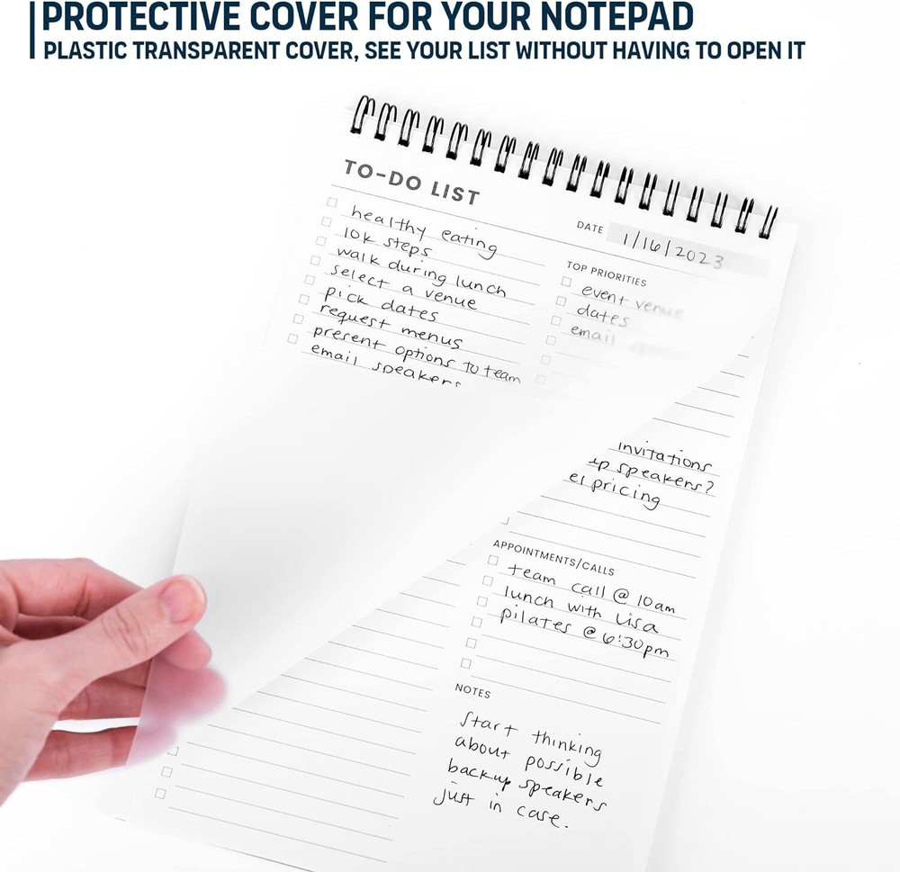 To Do List Notepad: With Multiple Functional Sections - 6.5 x 6.5x9.8”, White