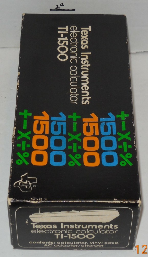 Texas Instruments Electronic Calculator TI-1500 Replacement Part BOX ONLY