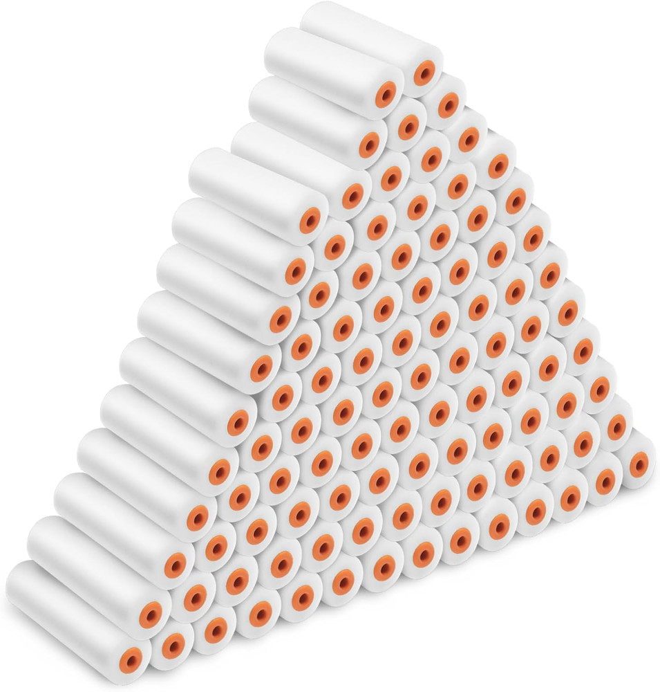 100 Pcs 4 Inch Foam Paint Roller High Density Foam Roller Mini Paint Roller Refi