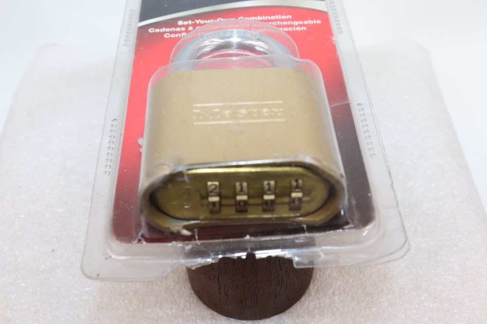 Master Lock Resettable Combination Padlock 2" wide Brass 175D