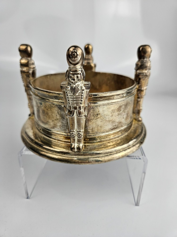 Godinger Silverplate Nutcracker Soldier Wine Champagne Coaster Holder