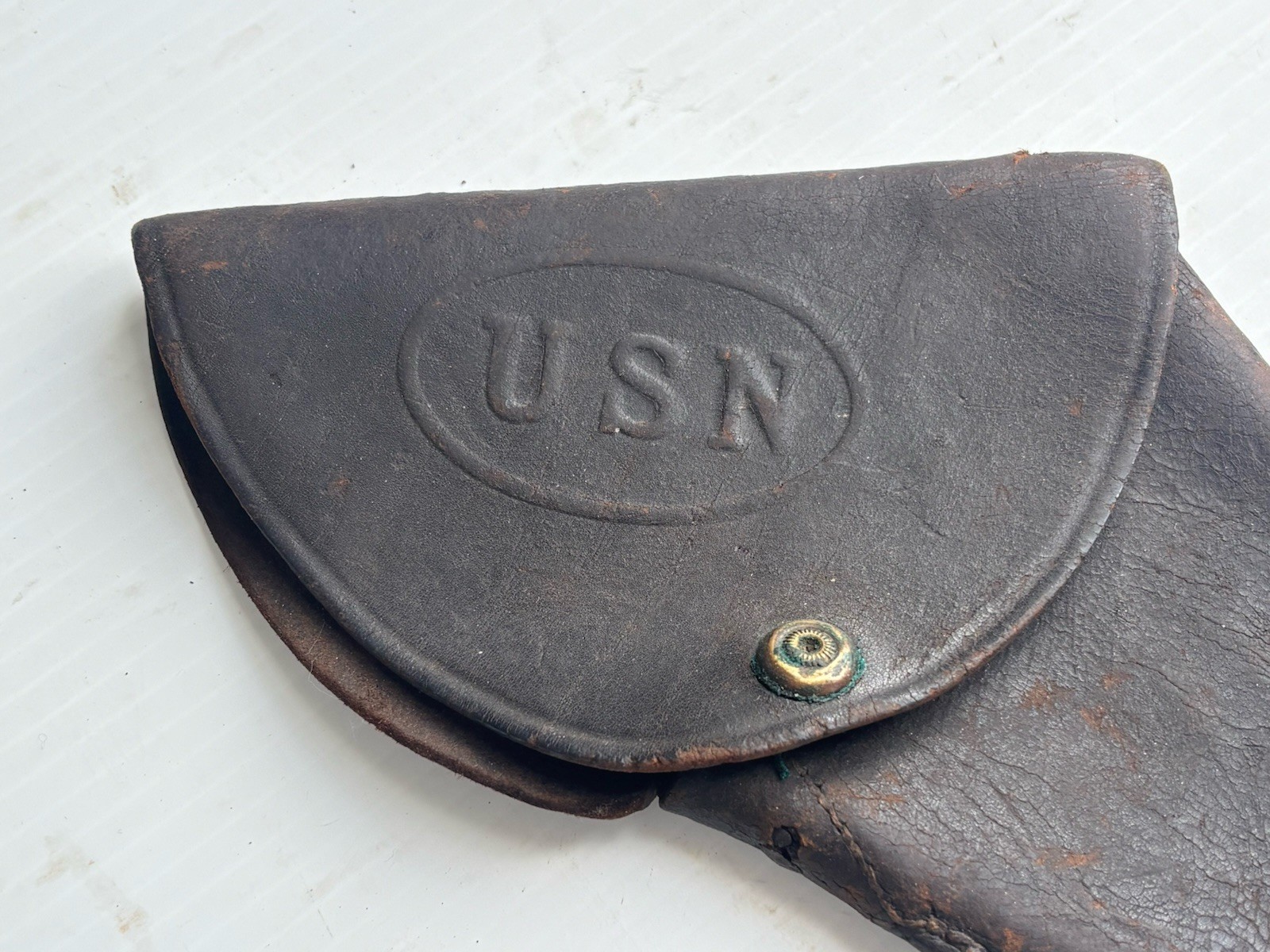 Rare Span Am  USN embossed 38 revolver Holster
